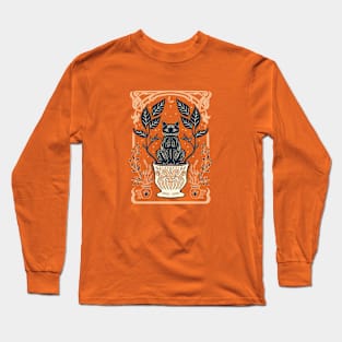 Cat, Plants and Starry Night Long Sleeve T-Shirt